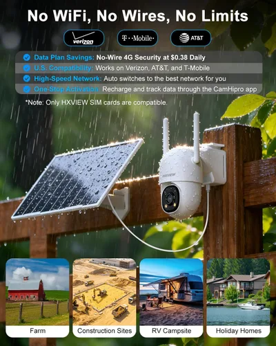 Vista 3 de cámara de seguridad solar celular 4G LTE inalámbrica al aire libre