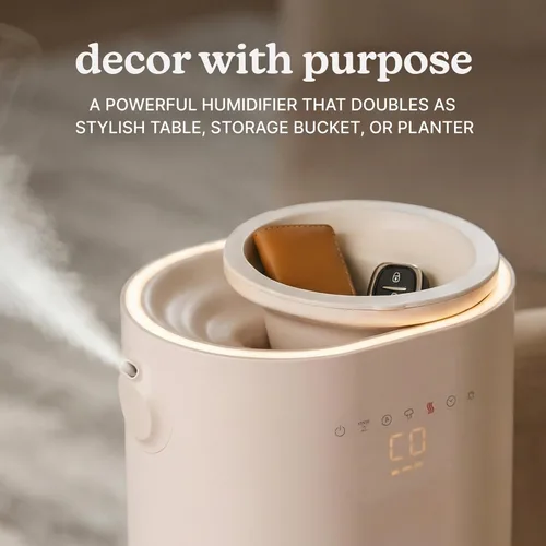 Vista 2 de Homedics Natura Humidificador ultrasónico de vapor caliente y frío, 1.3 galones para habitaciones grandes, 60 horas de funcionamiento, soporte