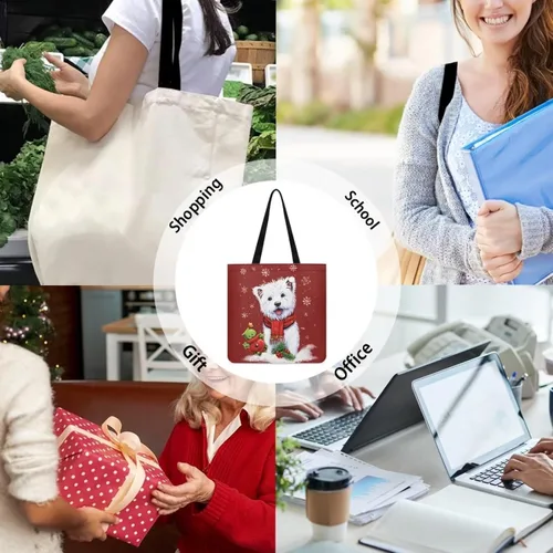 Vista 6 de Bolsa de tela para mujeres y niñas, bolsas de comestibles reutilizables
