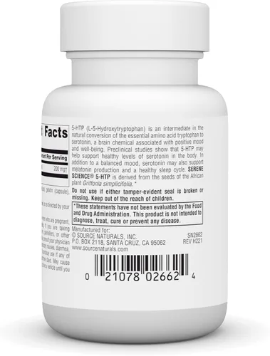 Vista 3 de Source Naturals, Serene Science® 5-HTP - 200 mg - 30 Cápsulas