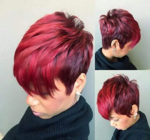 Vista 3 de Pixie Cut Wigs with Bangs Synthetic Wigs for Black Women Pixie Wig Short Haircuts (Nicelatus - 1057)