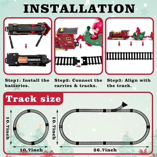 Vista 3 de Juego de trenes de Navidad Mini Trenes de Santa