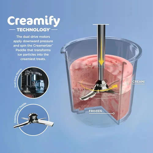 Vista 4 de Ninja CREAMi Paquete de Máquina para Hacer Helados Incluye (4) Recipientes de 16 oz. para Gelato, Mezclas, Batidos, Sorbete, Cuencos de Batidos