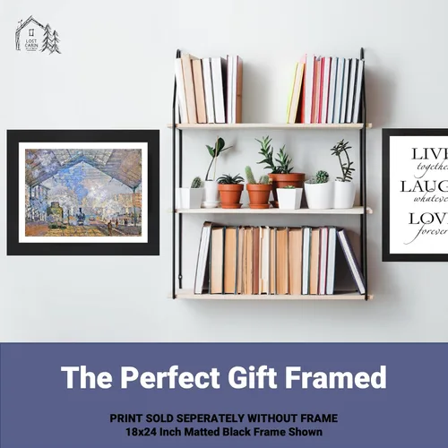 Vista 5 de Impresión de póster premium de la estación de San Lazare de Claude Monet Reproducción de pintura de arte fino Regalo de decoración de arte