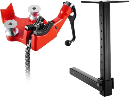 Vista 14 de VEVOR Mordaza de cadena de tubo resistente, capacidad de tubo de 1/2" a 8", cadena robusta de 34.6" y base de hierro fundido, sujeción de tubo