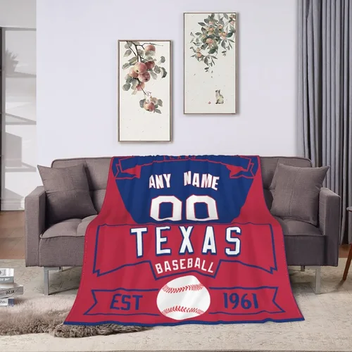 Vista 22 de Manta personalizada para cama, regalo para fanáticos del béisbol, manta de forro polar para invierno y verano, manta personalizada con nombre