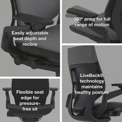 Vista 5 de Steelcase Gesture - Silla de oficina, Textil, azul Jay