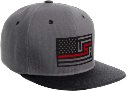 Vista 30 de I&W Hatgear Bandera de Rediseño de Estados Unidos Delgada Azul Línea Roja Soporte American Servicemen Sombrero El Snapback Línea Azul Delgada