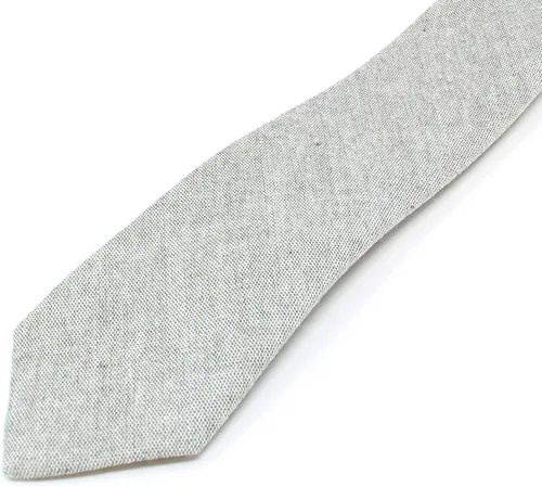 Vista 23 de Corbata delgada de algodón cambray para hombre, estilo desgastado texturizado - 2 1/2 pulgadas de ancho