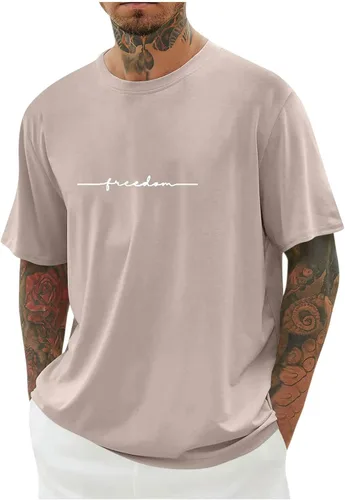 Vista 11 de Camiseta deportiva para hombre, casual, de manga corta, cuello redondo, ajuste holgado, atlética, correr, gimnasio, entrenamiento, camisetas