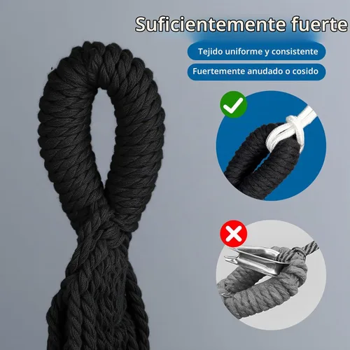 Vista 3 de Hamaca doble de estilo brasileño con flecos, hamaca de patio para 2 personas para patio trasero e interior, tela suave y transpirable, fácil