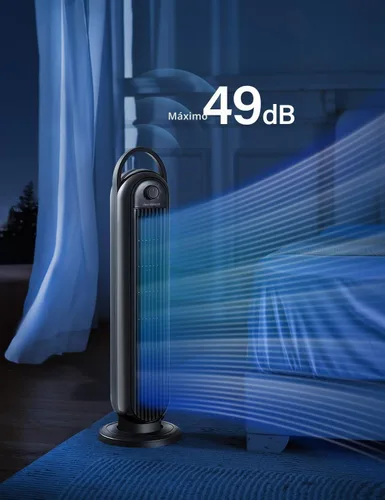 Vista 6 de OmniBreeze Ventilador de torre eléctrico manual, de 28 pulgadas, 3 velocidades con oscilación, control mecánico, ventiladores de piso sin aspas