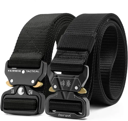 Vista 8 de Fairwin - Cinturón táctico militar, 2 unidades de 1.5 pulgadas, cinturón de herramientas para hombres