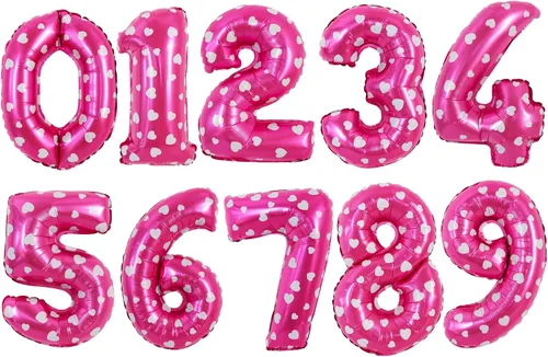 Vista 54 de TONIFUL Globos grandes de 50 pulgadas con números dorados del 0 al 9, globo digital grande de Mylar número 8 digital ocho para fiestas