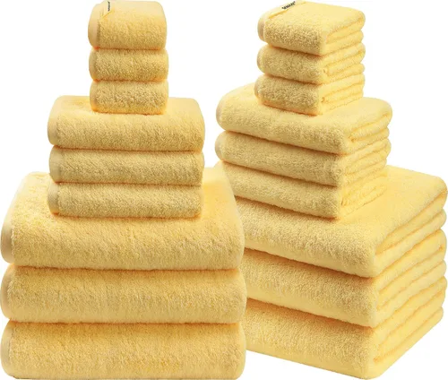 Vista 13 de SEMAXE Juego de toallas de baño familiar de 12 piezas - 100% algodón, 4 toallas de baño, 4 toallas de mano, 4 paños, ultrasuave y súper absorbente