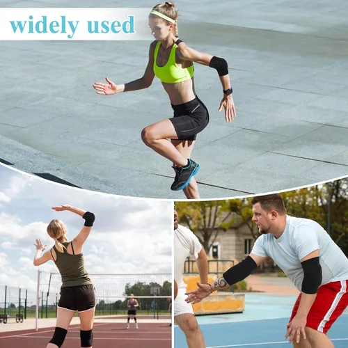 Vista 4 de 1 par de coderas, protector de codo de voleibol, protector de codo transpirable anticolisión, almohadillas de esponja para fitness, baloncesto
