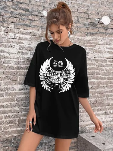 Vista 5 de Camisetas de banda de rock para mujer, camiseta de Freedom Tour 2024, camisetas vintage de música rock, camisetas casuales de verano de gran