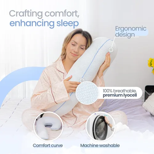 Vista 5 de Contour Almohada corporal Swan con funda de almohada Cool XL, como se ve en la televisión