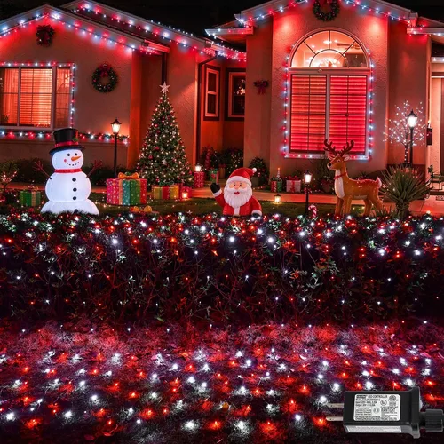 Vista 7 de 360 luces LED de red azul y blanco