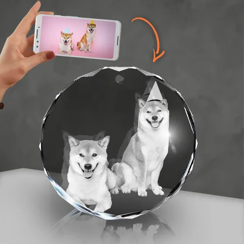 Vista 7 de Adorno de cristal 2D, grabado con láser 3D, imagen de regalo de cumpleaños memorable, personalizado con tu propia foto para hombres, mujeres, mamá