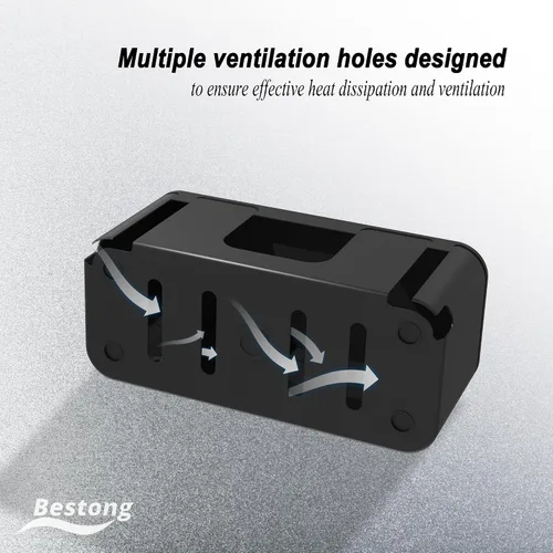 Vista 7 de Power Strip Hider Box - Organizador de gestión de cables, tamaño grande y mediano, color negro Power strip hider box hides cords and surge