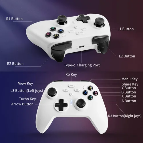 Vista 3 de Lampelc Controlador inalámbrico compatible con Xbox Series X&SXbox OneSXEliteWindows 7810