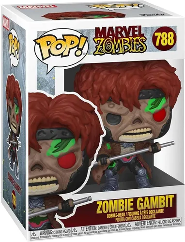 Vista 2 de Funko Pop! Marvel: Zombies - Gambit, 3.75 pulgadas, multicolor, modelo: 49941