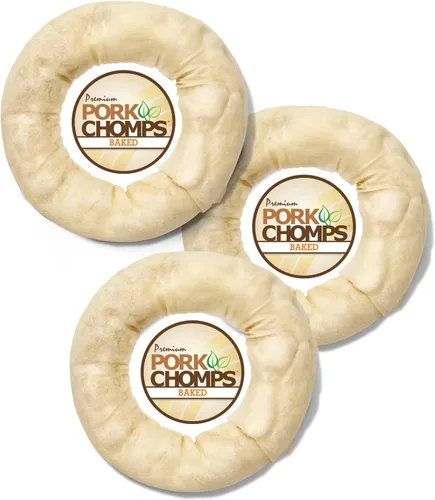 Vista 10 de Pork Chomps Masticable de piel de cerdo horneada para perros, rollo de 8 pulgadas, 1 unidad (paquete de 3)