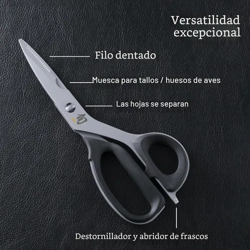 Vista 6 de Shun Tijeras de cocina de acero inoxidable, cuchillas separadas para una fácil limpieza, cómodas, mango antideslizante, tijeras de cocina resistentes