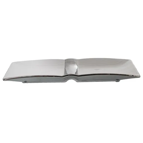 Vista 2 de Centro de Mesa Alexandra House Living Blanco Plateado Cerámica 31 x 14 x 3 cm
