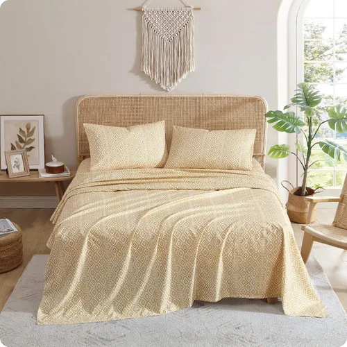Vista 15 de Indigo Ink - Juego de sábanas para cama individual, ropa de cama de peso medio con funda de almohada a juego, juego de cama floral boho, suave
