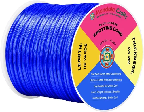 Vista 108 de Mandala Crafts Cordón de satén de cola de rattail de 0.02 in para nudos
