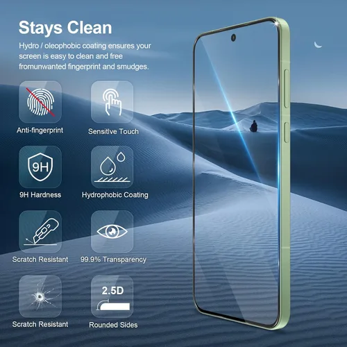 Vista 3 de GiiYoon - Paquete de 3 protectores de pantalla para OnePlus 15R, vidrio templado [cobertura completa HD] [fácil instalación]