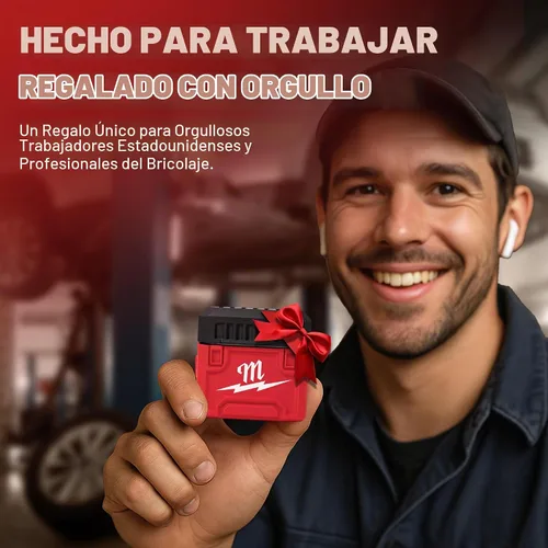 Vista 7 de Funda para AirPod 4 para Milwaukee Packout, diseño de caja de herramientas duradera, fabricada en Estados Unidos