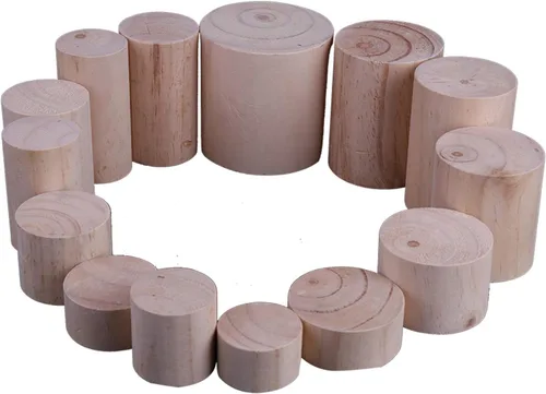 Vista 3 de Patas cilíndricas de madera maciza de pino para gabinete, patas de soporte para mesa de café, patas de sofá, patas de cama, 23 tamaños, para mesa