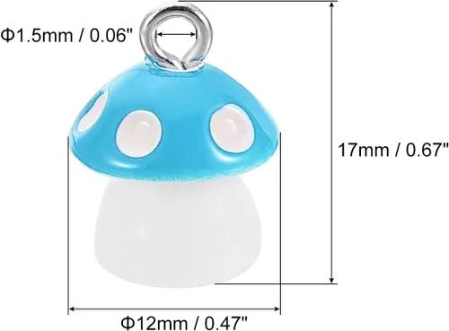 Vista 2 de PATIKIL 30 piezas de dije de hongo, mini dije de hongo, resina a granel, lindo para hacer joyas, pulseras, aretes, collares