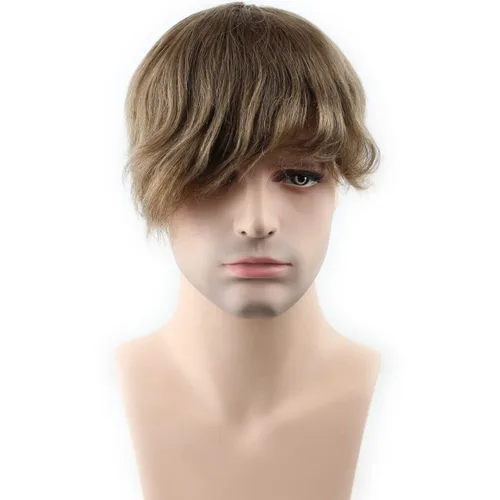 Vista 2 de Voloria Encaje francés de cabello humano real con piel fina PU para hombre Stock Toupee Hair Pieces #18