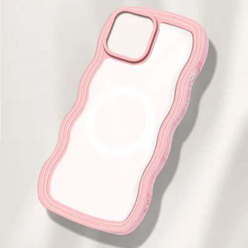 Vista 6 de Funda magnética para iPhone Xs Max, bonita forma de marco ondulado rizado, parte trasera delgada, translúcida, antihuellas, a prueba de golpes, Azul