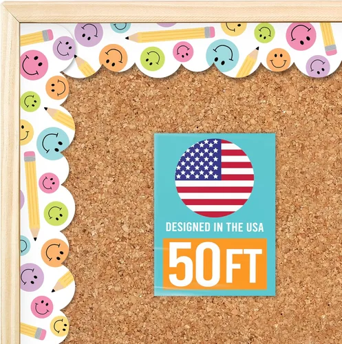 Vista 25 de Bordes de tablón de anuncios de 50 pies para decoración de tablones de Boho silenciado