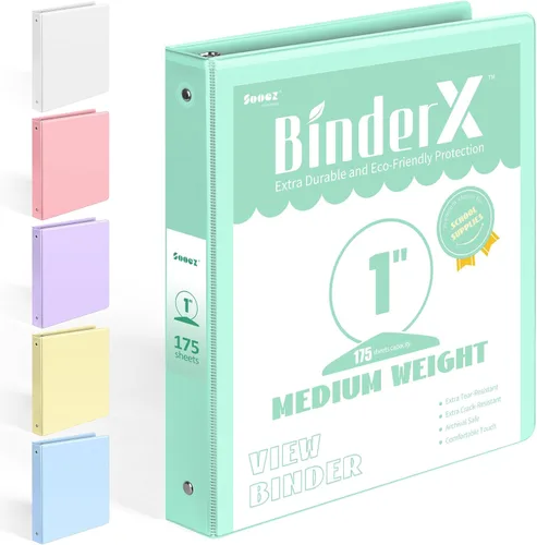 Vista 19 de BinderX - Carpeta de 3 anillos redondos extraduradera de 1 pulgada, se adapta a 175 hojas de papel de 8.5 x 11 pulgadas, cubierta personalizable