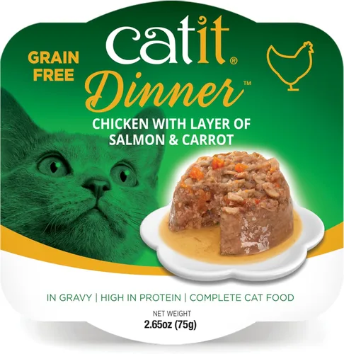Vista 9 de Catit Cena de pollo con carne de res y calabaza - Alimento húmedo hidratante y saludable para gatos de todas las edades