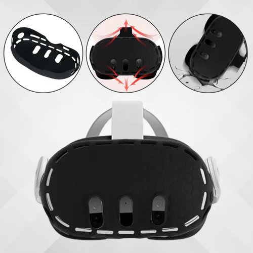 Vista 3 de 7pcs VR Accessories for Meta Quest 3 Oculus, Silicone Cover Set Controller Grips Covers, Face Cover, VR Shell Cover Protective Case Compatible with