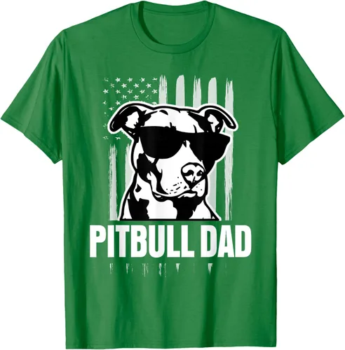 Vista 3 de Pitbull Dad - Camiseta para hombre con orgullo American Pit Bull Dog, Negro, S