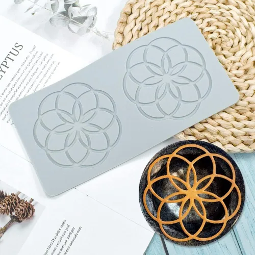 Vista 14 de Molde de encaje de hojas huecas 3D, molde de encaje de silicona con formas de flores de múltiples hojas para decoración de pasteles, tapete
