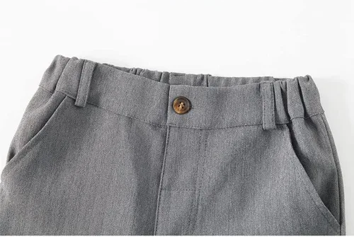 Vista 7 de Abolai Conjunto de chaleco de 3 piezas para bebé niño con camisa blanca, chaleco y pantalón