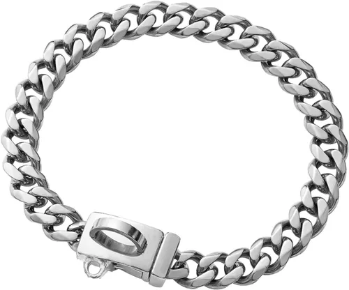 Vista 7 de Collar de cadena de acero inoxidable fuerte para perro con hebilla de fácil bloqueo y liberación, chapado en oro de 18 quilates, cadena de eslabones