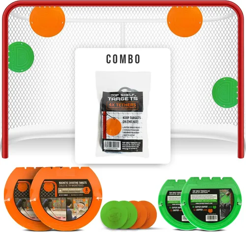 Vista 11 de Top Shelf Targets Paquete Combinado con Objetivos de Hockey Magnéticos Duraderos/Objetivos de Portería de Lacrosse, 4 Correas de Sujeción y 4 Discos