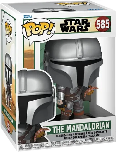 Vista 2 de POP Star Wars: Book of Boba Fett - The Mandalorian (Din Djarrin) con bolsa figura de vinilo Funko (paquete con funda protectora de caja compatible)