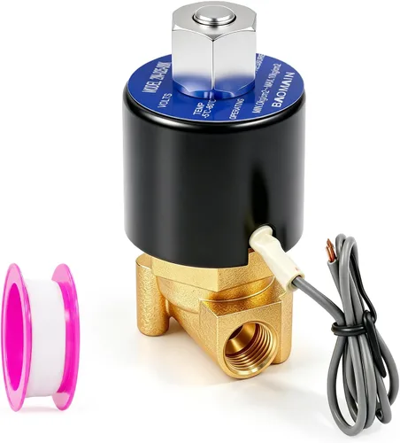 Vista 9 de BAOMAIN Válvula electromagnética eléctrica de latón de 1/4 pulgada, DC 24V normalmente cerrado (NC), válvula neumática de acción directa DN8
