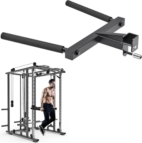 Vista 10 de Kipika Y-Shaped Dip Bar for Power Cage with 5/8" or 1" Hole - Dip Bar Attachments for Home Gym - Heavy Duty Power Rack Attachments - Squat Rack